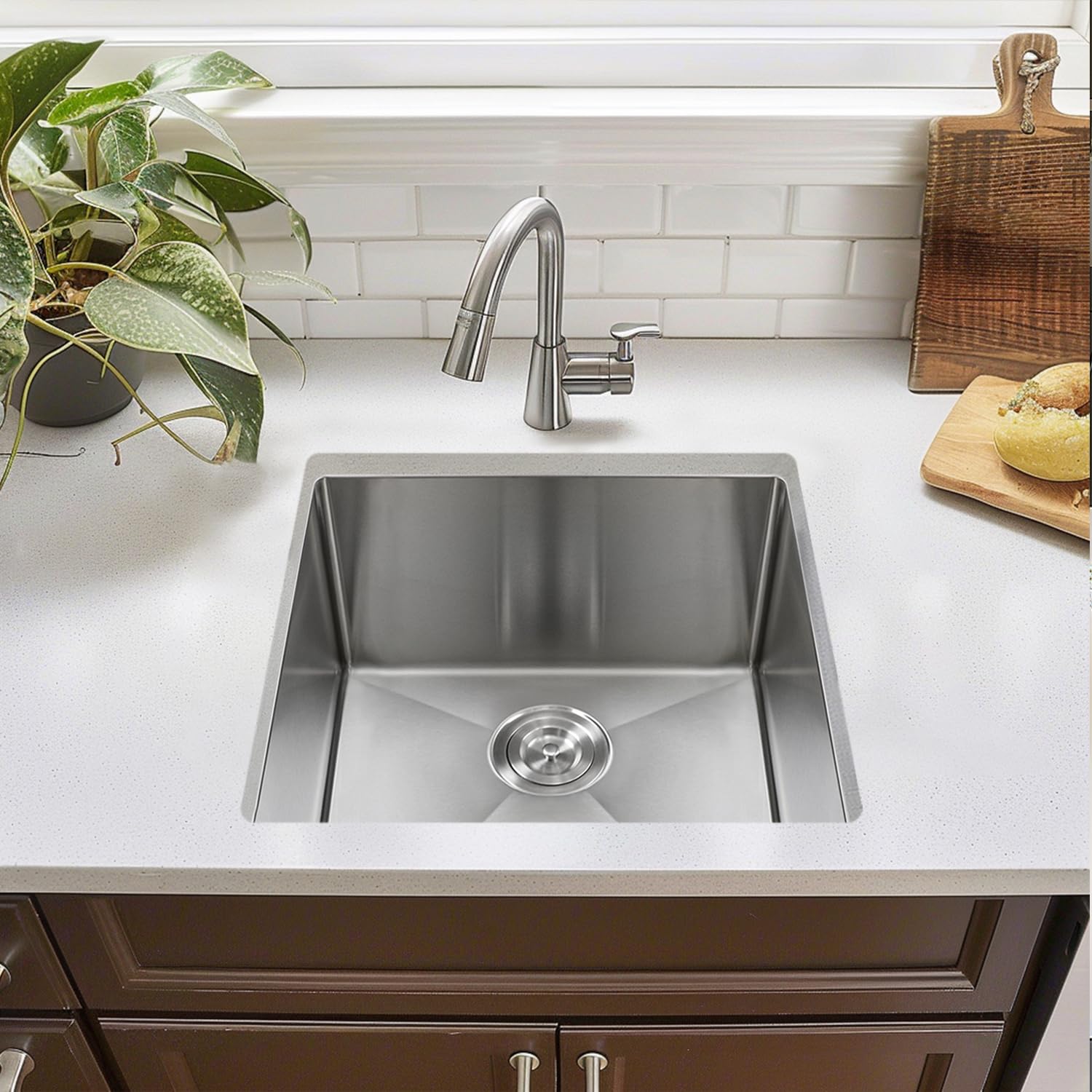 キッチン家電 ajionnko1919usagi Enbol 19 Inch Undermount Kitchen Sink 304 Stainless Steel Kitchen